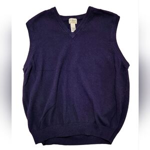 L.L. Bean Men's Pullover Sweater Vest - 100%‎ Lambs Wool - Navy - XXL